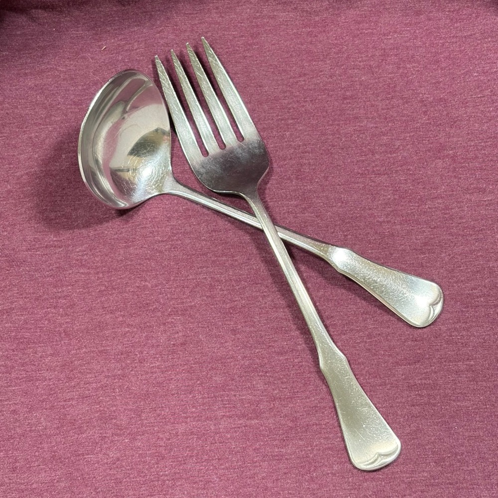 Oneida Community Patrick Henry Meat Fork and Gravy Ladle Set Stainless Steel